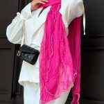 شال حریر دور مروارید - کد 51388